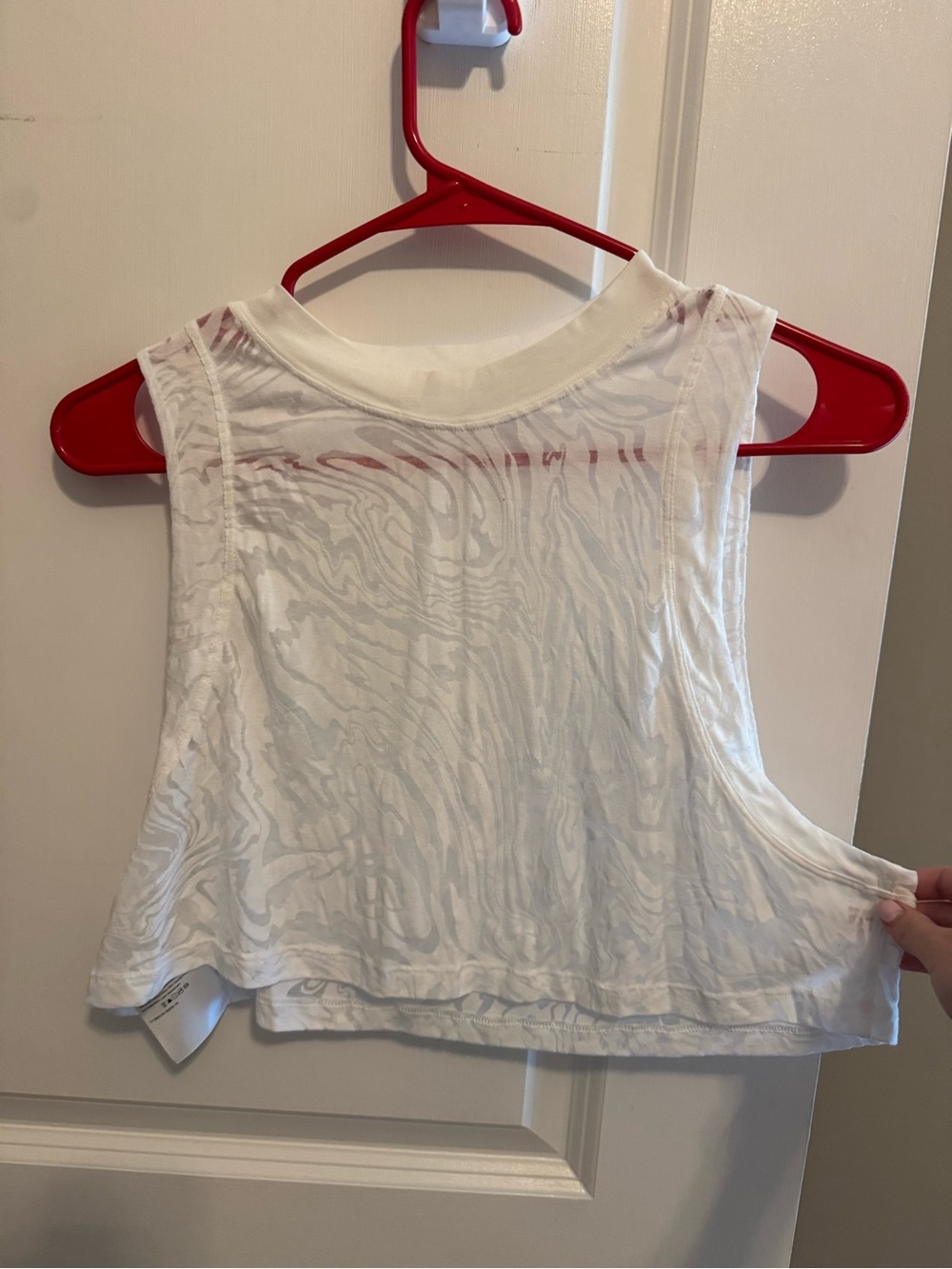 Lululemon White Sleeveless Sheer Crop Tank Top - Women